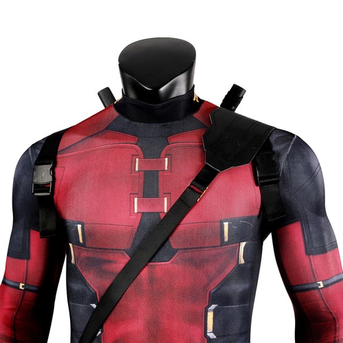 Deadpool 3 Jumpsuit Cosplay Costume Wade Wilson Suit Face Shell Belt Outfit Prop - Picture 2 of 27
