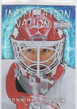 20/21 SKYBOX METAL UNIVERSE..JONATHAN BERNIER..INTIMIDATION NATION..RED WINGS