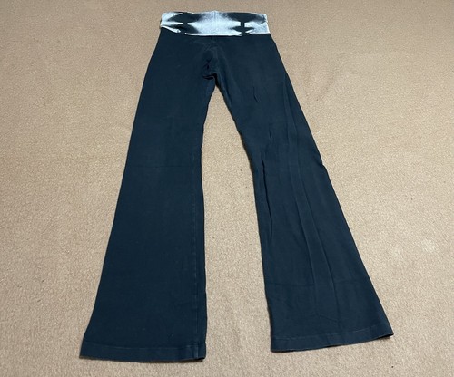 Hard Tail Black Fold Over Waist Bootleg 