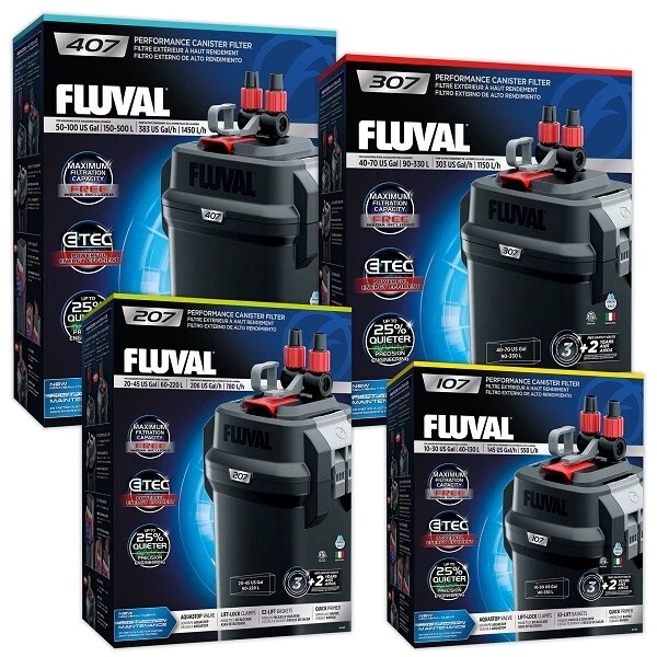 Fluval 107 207 307 407 FX4 FX6 externer Stromfilter & Fischtank Aquarium Medien