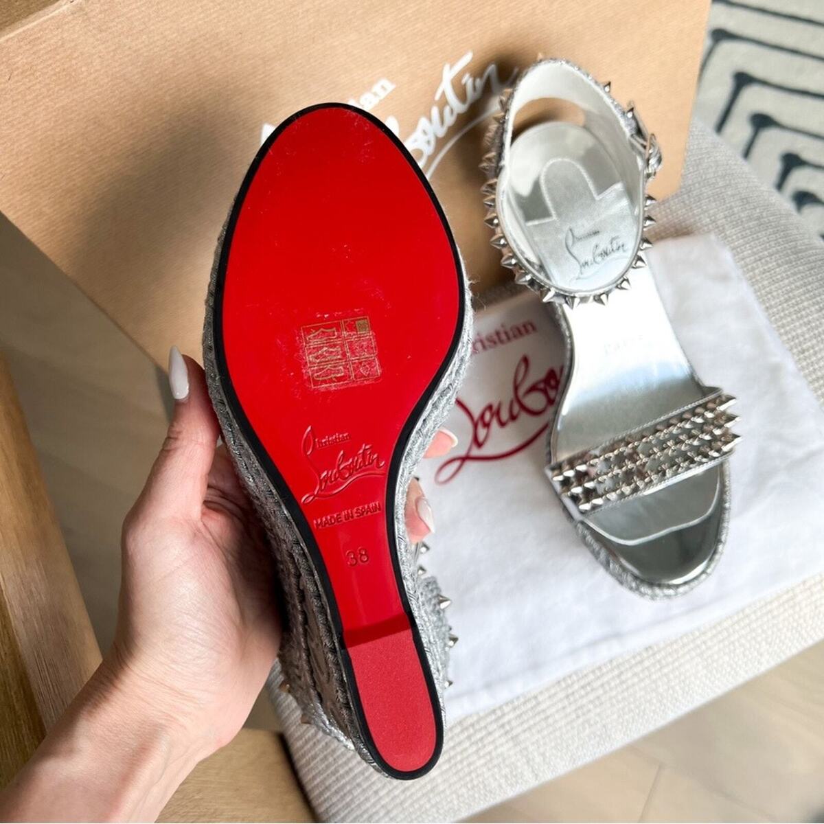 Christian Louboutin Madmonica 120 Leather Espadrille Wedge Christian Louboutin Madmonica 120 Leather Espadrille Wedge