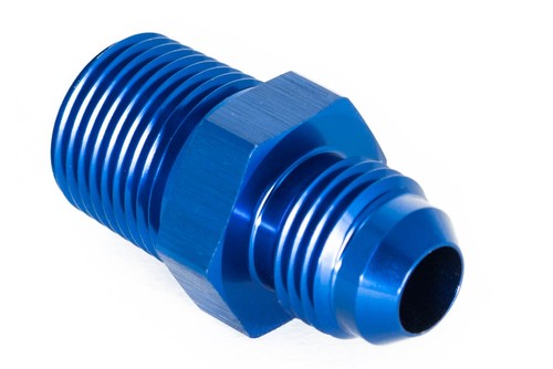 Threaded Adapter 3/8" NPT to Dash 6 /-6 ON / JIC 6 Blue Anodized 9/16 - 18UNF - Picture 2 of 3