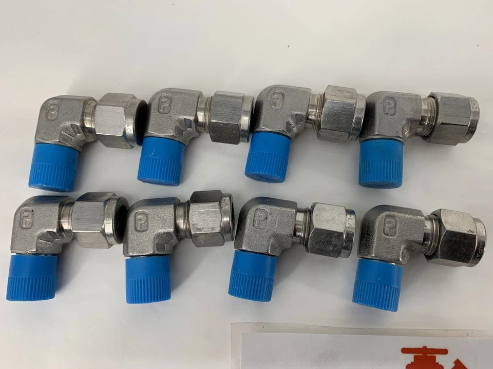 Parker & DK-LOK 1/4" A-LOK x MNPT Stainless Steel Male 90 Degree Elbow Lot of 11 - Image 2 of 4