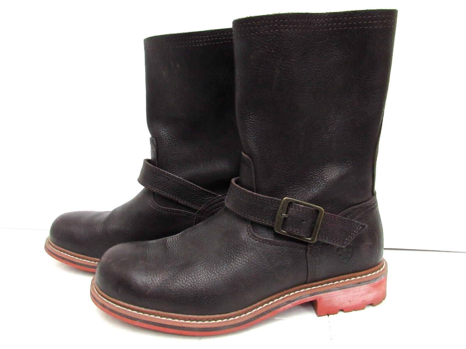 Brown Leather Motorcycle Boots Style 