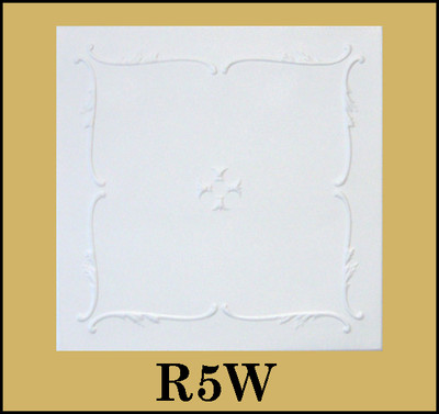 Decorative Ceiling Tiles Easy Installation Ultra Pure White SATIN Hand Paint R5W