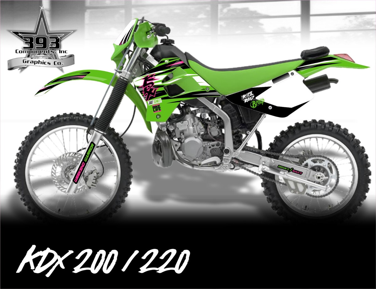 KDX200SR書付き部品取り、引取り限定になります。 Kawasaki KDX200 KDX220 Graphics Decal KDX 200 220 1995-2008