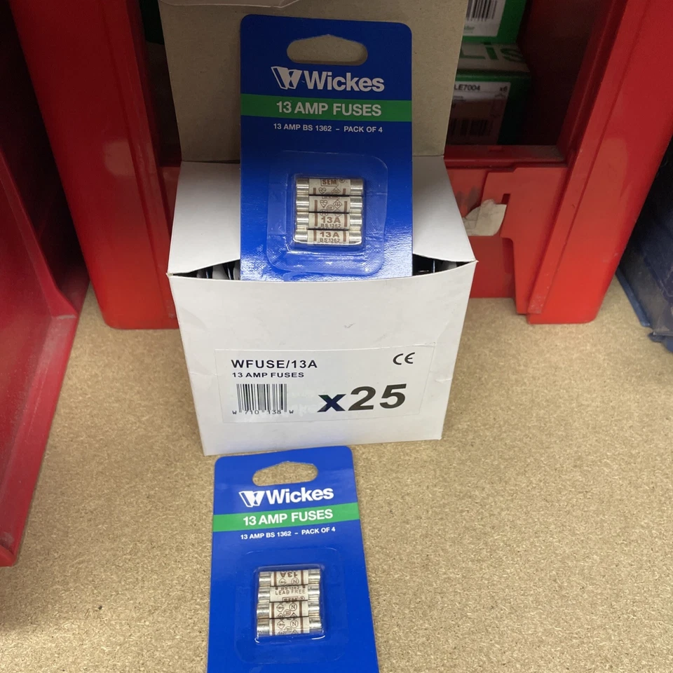 100x 13A Domestic Fuses Plug Top Household Mains 13amp Cartridge Fuse UK-New