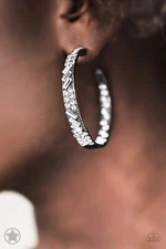 GLITZY By Association White Hoop Earring NEW