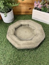 STONE GARDEN OCTAGON BIRD BATH TOP ONLY / BOWL / REPLACEMENT DISH ORNAMENT