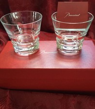 NIB NEW FLAWLESS Stunning BACCARAT Crystal VEGA Pair TUMBLER OLD FASHION GLASSES