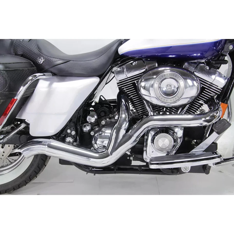Juego de cabezales de escape cromados 2 en 1 Harley FLH para 2007-2016 V-Twin 29-0044 X1 Foto 3 de 4