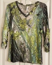 NWT- Amore Couture Semi-Sheer Top Womens Flowery Layer Sexy Coquette-Size S