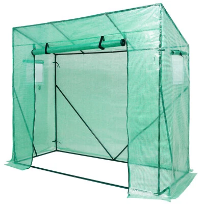 MARKENLOS Foliengewächshaus Gewächshaus für Tomaten, mit Gitternetzfolie und Fernster