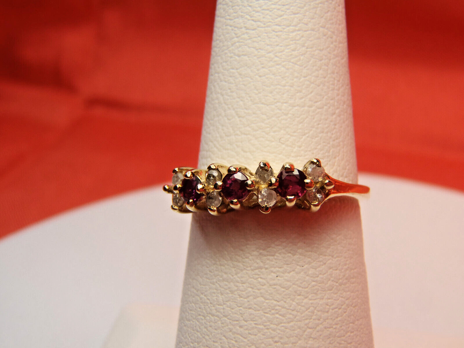 Beautiful Ruby Diamond Ring Solid 14k Yellow Gold… - image 15