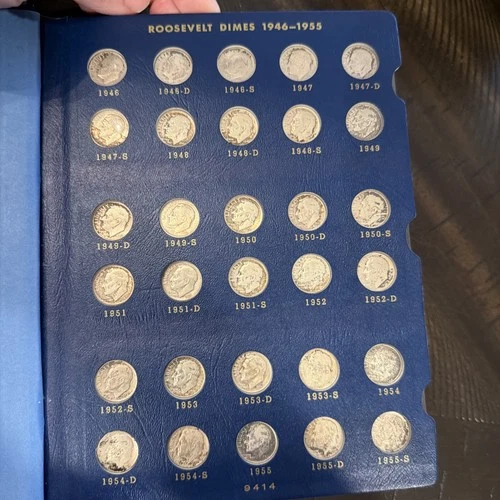 Roosevelt Dimes Silver 1946-1965 54 Coins