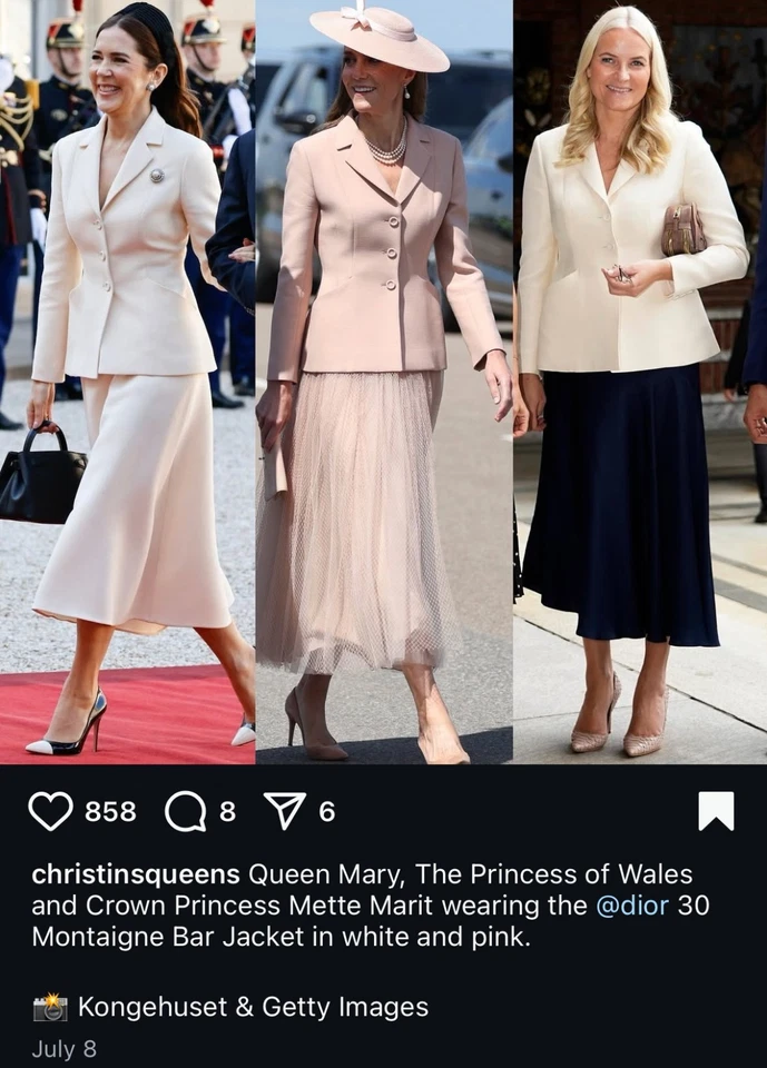 Dior 30 Montaigne Bar Jacket Off-White Ecru Plumetis Tulle Skirt Set FR38 - Image 2 of 4