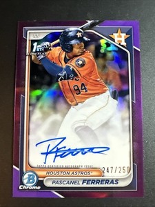 2024 Bowman Chrome Baseball Pascanel Ferreras Purple Refractor Auto /250 #CPA-PF