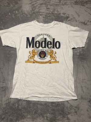 Modelo Beer Shirt Mens Large White Graphic Cerveza Logo 1925 T-Shirt Tee