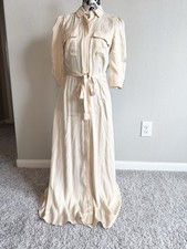 New Zara Chic Satin-like Puff Sleeve Buttoned Down Maxi Dress Sz S SOLDOUT