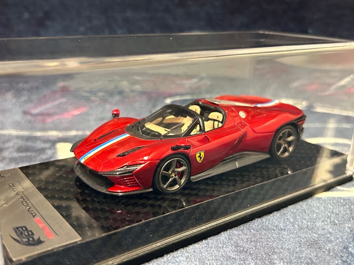 BBR Ferrari Daytona SP3 Serie Icona Rosso Fuoco French Stripe BBRC267ST