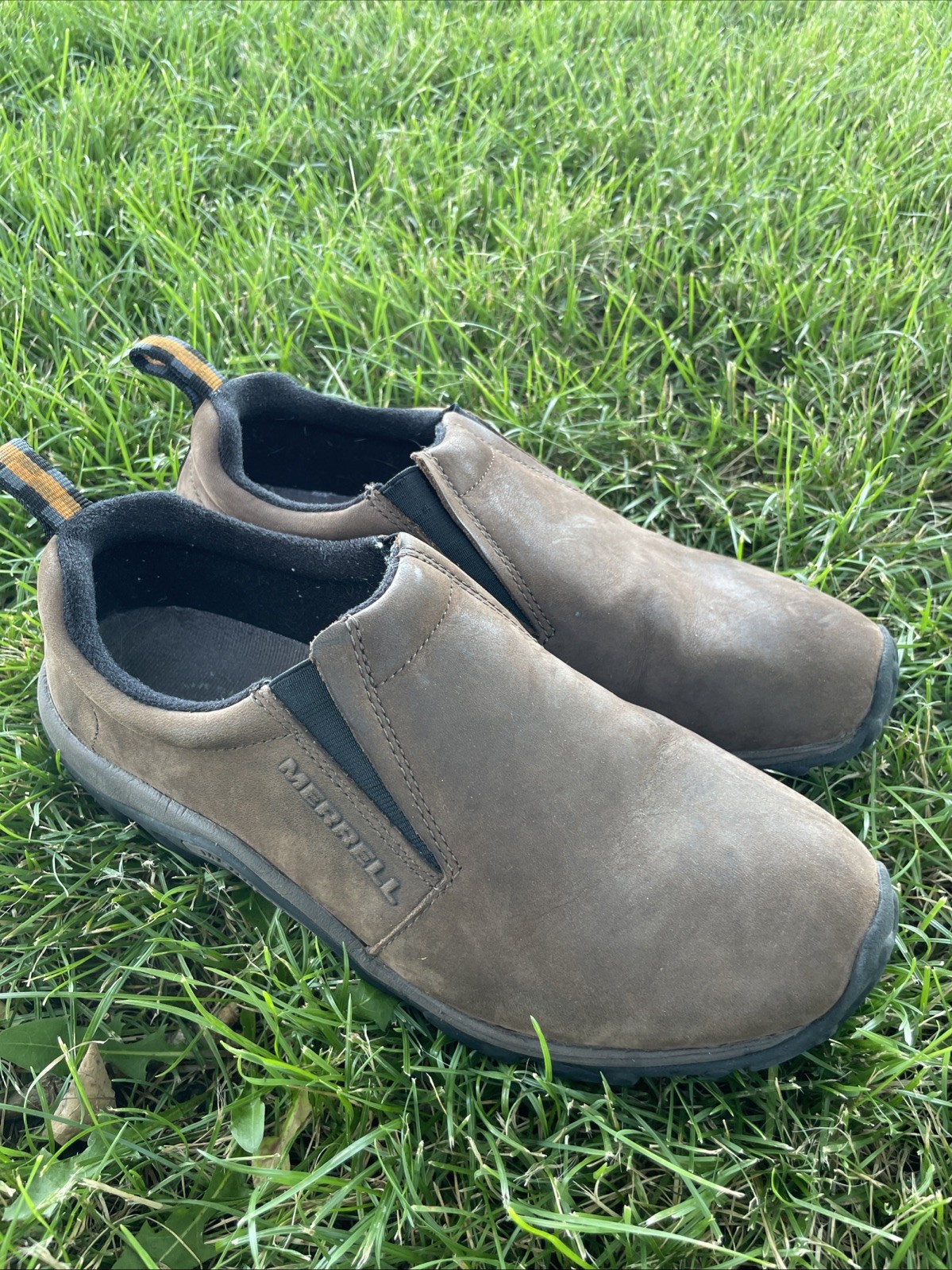 Merrell Jungle Moc 10 scarpe comode da donna slip on in camoscio marrone canna di fucile