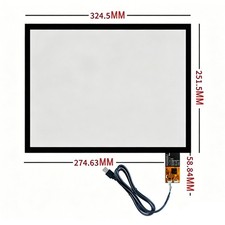 15 inch Capacitive Touch Screen  USB Control Card Plug and Play 324x247mm
