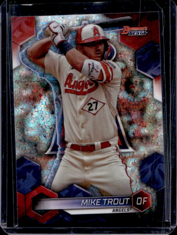 2023 Bowman's Best Mike Trout Mini Diamond Refractor #15/299 Angels