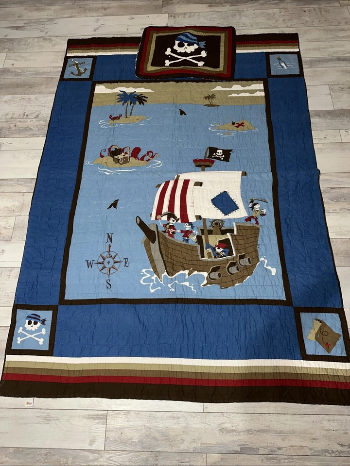 Circo Pirate Adventure Twin Quilt 88" x 66" & Sham 20" x 26" 2 Pcs Kids Room - Image 2 of 4
