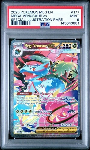 2025 Pokemon Mega Evolution Venusaur ex SIR PSA 9 Mint #177/132