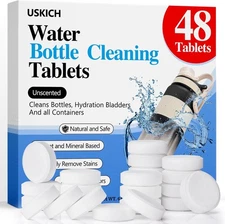 48 Pack Water Bottle Cleaning Tablets,Water Bottle Cleaner Great for Stainles...