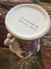 Hand Painted Portugal Floral Ceramic Mug 28 fl oz White Purple Green — photo 2