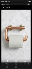 Solid Copper Pipe Wall Mounted Toilet Roll Holder | Industrial Pipe Style