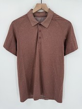 Lululemon Shirt Men s Small Brown Short Sleeve Evolution Golf Polo Performance