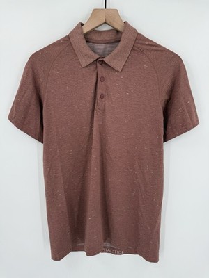 Lululemon Shirt Men s Small Brown Short Sleeve Evolution Golf Polo Performance
