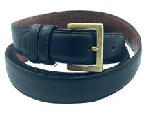 Vintage Coach Men's Black Leather Belt Brass Buckle 7600 Made in USA Size 42"