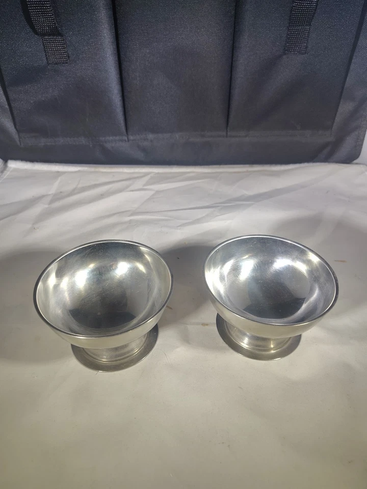 Vintage Stainless Steel Dessert Bowls Set Of Two 2.25"X4"  - Image 2 of 4