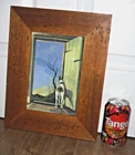 Stunning Jo March Oil Painting ~ Waiting ~ Dog Waiting At Door ~ 32.5cm x 25.5cm