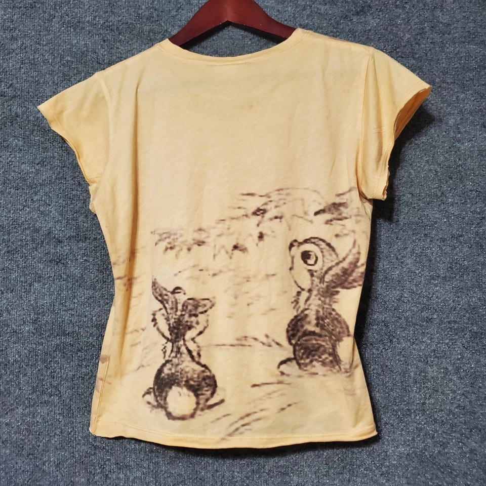 Vintage Disneyland Resort Bambi Thumber Shirt Juniors M Brown Doe Deer Rabbit - Image 2 of 4