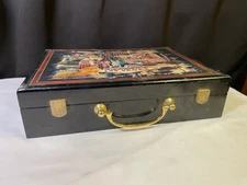 VTG Las Vegas Sign Hi-Gloss Wood Box Poker Chip Set 300 Ct. - CASINO IMAGE CHIPS