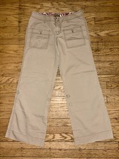 Y2K American Eagle Khaki Bootcut Flare Pants Size 12 Low Rise Vintage