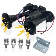 12V 600DB Air Horn Dual Trumpets, Super Loud Truck Train Horns Kit with Air