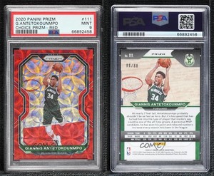 2020-21 Panini Prizm Choice Red Prizm /88 Giannis Antetokounmpo #111 PSA 9 MINT