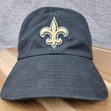 New Orleans Saints Hat Cap Strap Back Black Gold Logo NFL Football '47 Brand Men