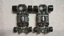 Tyco Magnum 440 2 Piece Slot Car narrow Chassis Lot Grey Wheels
