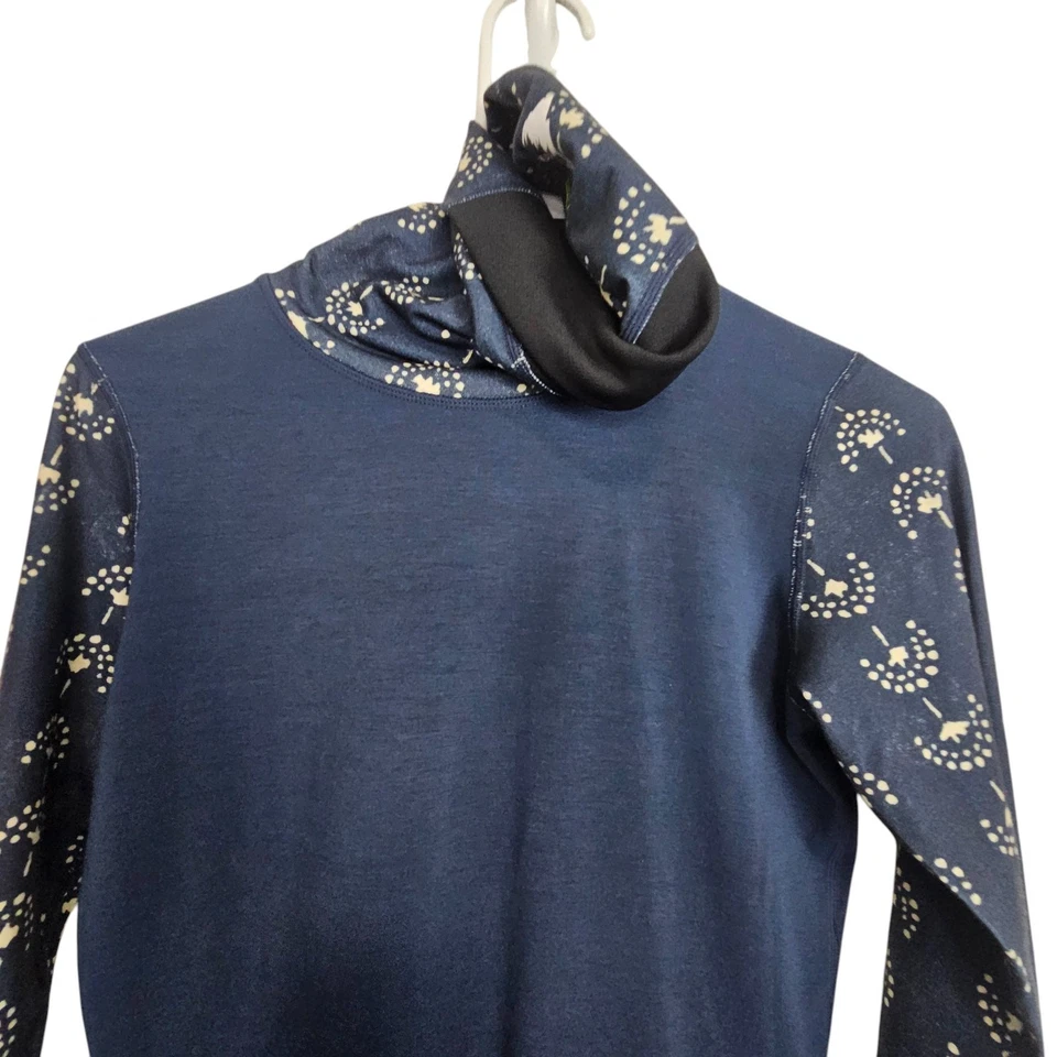 Camisa Burton Manga Larga Camiseta Atlética Mujer XS Azul Cuello Alto Mujeres  Foto 2 de 4