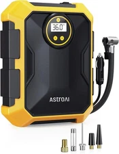 AstroAI Tire Inflator Air Compressor 12V DC Portable Large, Yellow 
