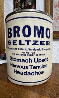 Bromo Seltzer Drugstore Container Bottle related Chrome Lid