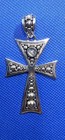 Vintage Sterling Silver Cross Pendant With Set Moonstone By Designer BA — photo 2