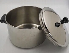 Vintage Farberware Stock Pot Soup Pot 4 QT Stainless Steel Aluminum Clad