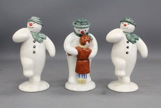 3x ROYAL DOULTON DS2 The Snowman & DS4 Thank You Snowman Porcelain FIGURINES F04